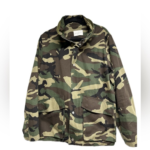 Sandro Camouflage Print Utility Jacket